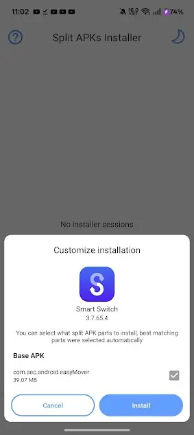 Screenshot of Smart Switch