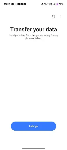 Screenshot of Smart Switch Samsung